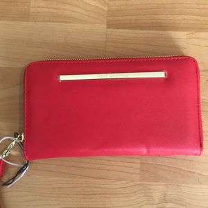 Steve Madden red wristlet wallet